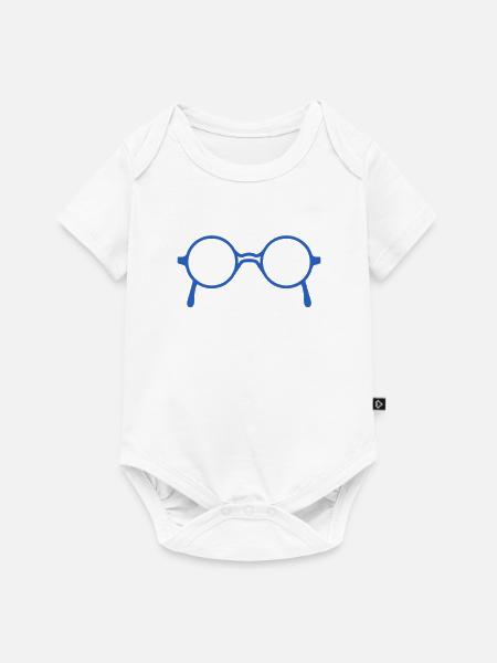 Blaue Brille - Baby Premium Kurzarmbody - Weiß