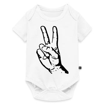 peace - Baby Premium Kurzarmbody - Weiß - Vorne