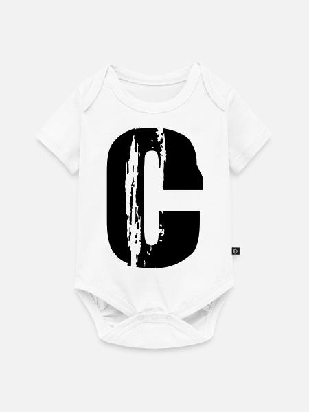 C - Buchstabe - Baby Premium Kurzarmbody - Weiß