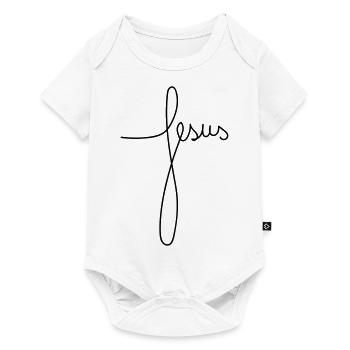 "Jésus" - lettrage (horizontal) - Body à manches courtes Premium Bébé - blanc - Devant