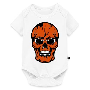 Todeskopf crane halloween - Baby Premium Kurzarmbody - Weiß - Vorne