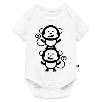 affen bande comic - Baby Premium Kurzarmbody - Weiß - Vorne