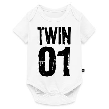 Twin 01 02 twins partnerlook twin gift - Baby Premium short-sleeve bodysuit - white - Front