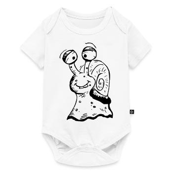 super funny cute snail - Baby Premium short-sleeve bodysuit - white - Front