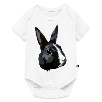 Lapin noir et blanc - Body à manches courtes Premium Bébé - blanc - Devant