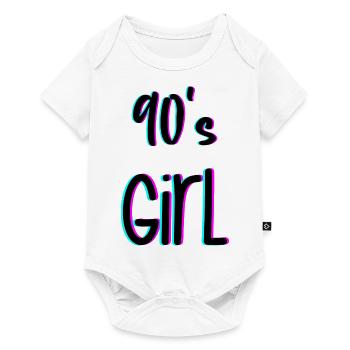 90er Jahre Mädchen Jahr 1990 Geschenkidee - Baby Premium Kurzarmbody - Weiß - Vorne