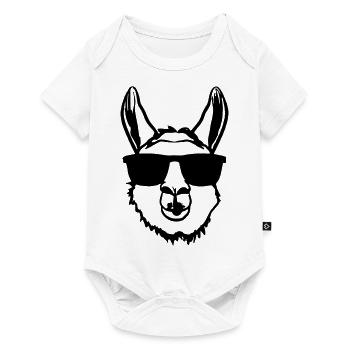 Llama with sunglasses Funny No Drama Llama - Baby Premium short-sleeve bodysuit - white - Front
