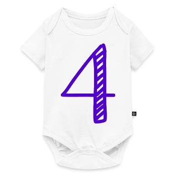 4 YEARS. 4th ANNIVERSARY. BIRTHDAY 4 YEARS. FOUR - Baby Premium short-sleeve bodysuit - white - Front