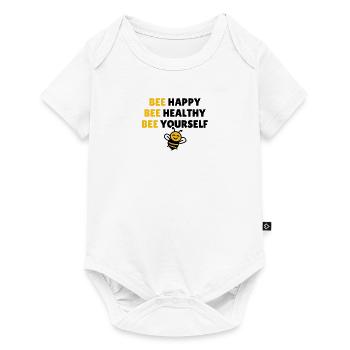 Bee Happy Bee Healthy Bee Yourself - Baby Premium short-sleeve bodysuit - white - Front