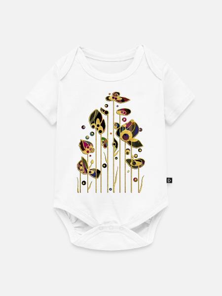 Blumen - Baby Premium Kurzarmbody - Weiß