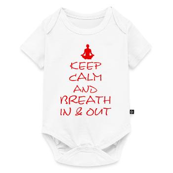 breath in and breath out - Baby Premium Kurzarmbody - Weiß - Vorne