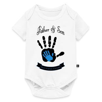 father and son, best friends forever - Baby Premium Kurzarmbody - Weiß - Vorne