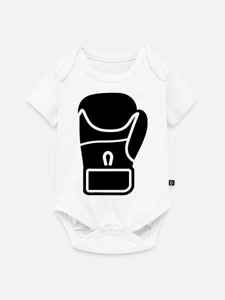 Boxhandschuh - Baby Premium Kurzarmbody - Weiß