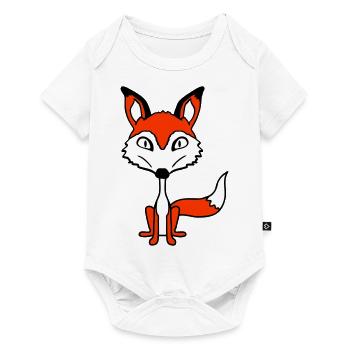Renard Mauvais œil Dangereux Fou Animal sauvage - Body à manches courtes Premium Bébé - blanc - Devant
