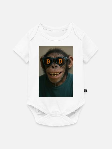 Bitcoin meets Monkey Joe - Baby Premium Kurzarmbody - Weiß