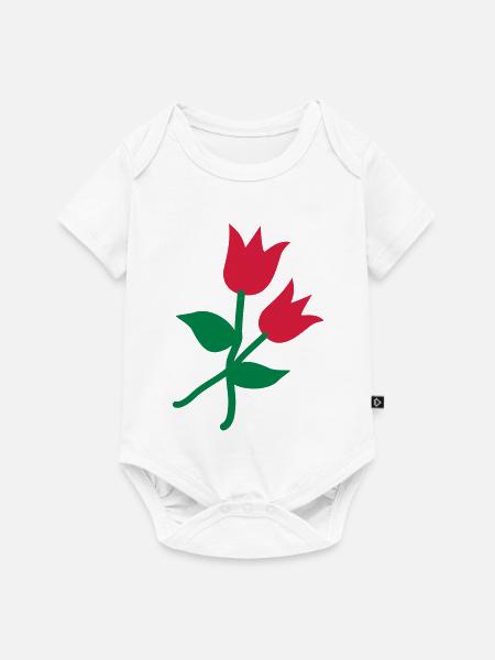 Tulpen - Baby Premium Kurzarmbody - Weiß