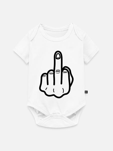 middlefinger Mittelfinger - Baby Premium Kurzarmbody - Weiß