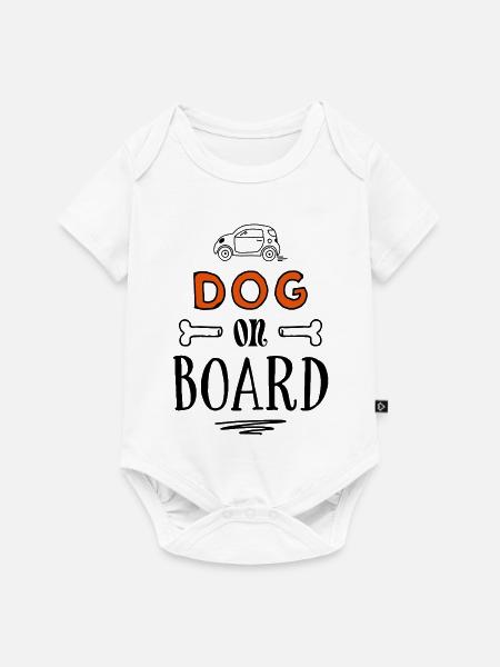 Dog on Board - lustige Hundesprüche - Baby Premium Kurzarmbody - Weiß