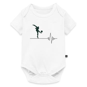 Fußball Herzschlag - Baby Premium Kurzarmbody - Weiß - Vorne