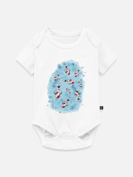 Koi Karpfen Teich Japan - Baby Premium Kurzarmbody - Weiß