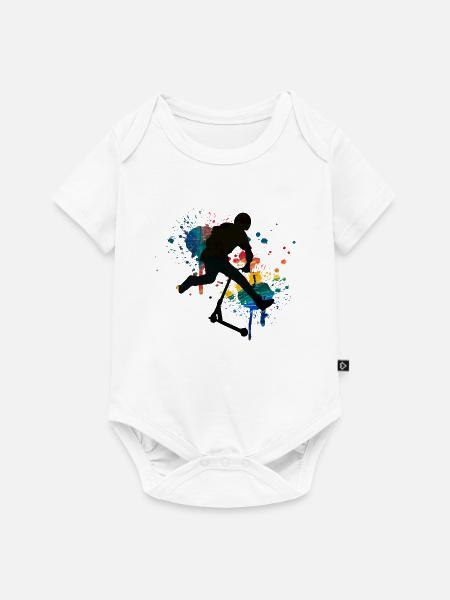 Freestyle-Roller - Baby Premium Kurzarmbody - Weiß