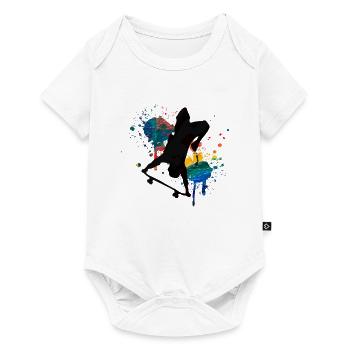 Skateboard Freestyle - Body à manches courtes Premium Bébé - blanc - Devant
