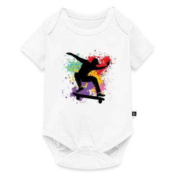 Skateboard Freestyle - Body à manches courtes Premium Bébé - blanc - Devant
