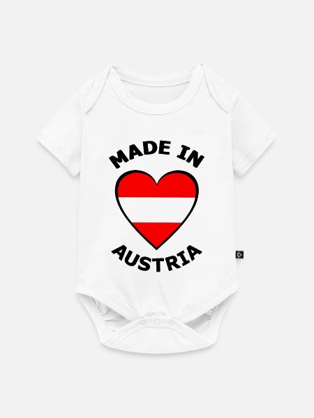 Made in Austria - Baby Premium Kurzarmbody - Weiß