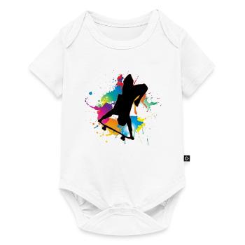 Skateboard Freestyle - Body à manches courtes Premium Bébé - blanc - Devant