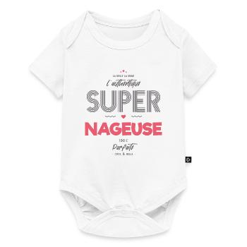 L authentique super nageuse - Body à manches courtes Premium Bébé - blanc - Devant