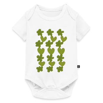 mosaïque de fleurs de cœurs - Body à manches courtes Premium Bébé - blanc - Devant