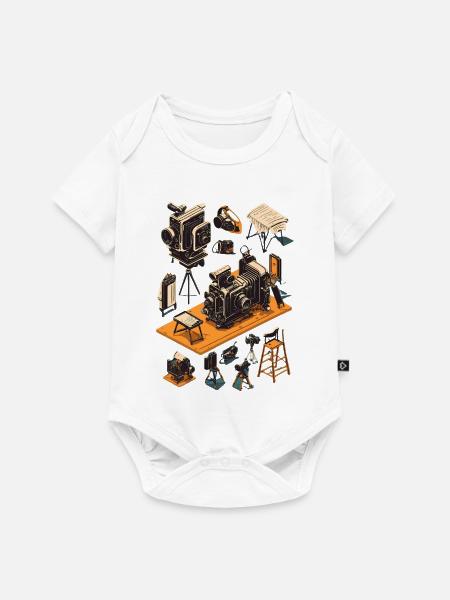 Fotokameras - Baby Premium Kurzarmbody - Weiß