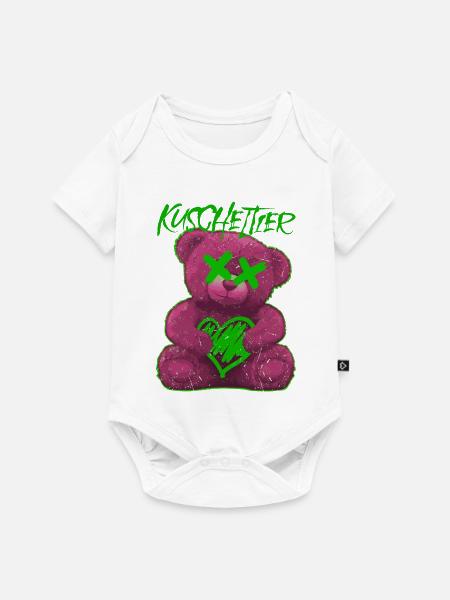 Teddybär süss Kuscheltier - Baby Premium Kurzarmbody - Weiß