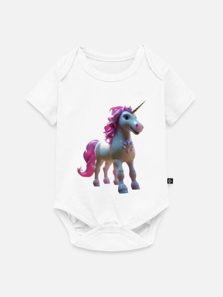 Pastell-Einhornblüte - Baby Premium Kurzarmbody - Weiß