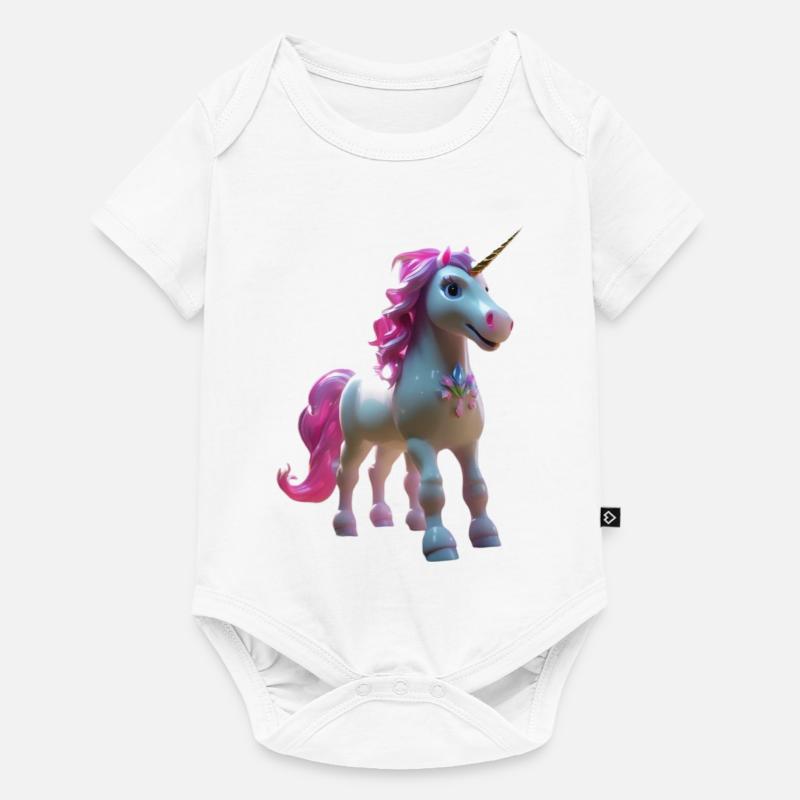 Fleur de licorne pastel - Body à manches courtes Premium Bébé - blanc