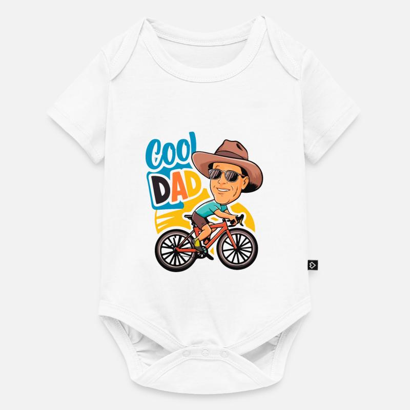 Cool papa cyclisme illustration - Body à manches courtes Premium Bébé - blanc