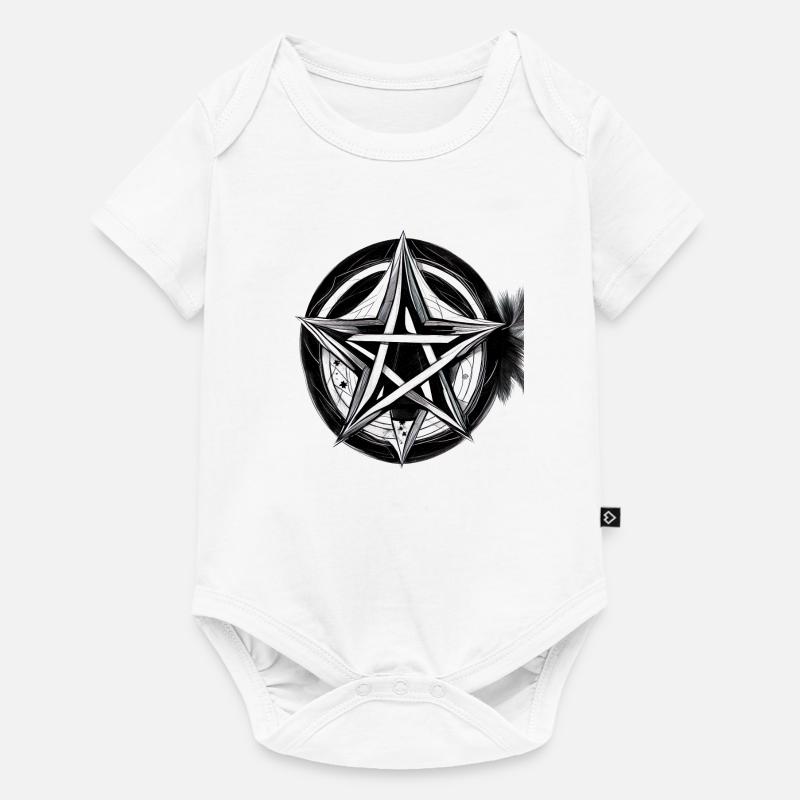 Pentagramme Noir Blanc Invocation Magie Noire - Body à manches courtes Premium Bébé - blanc