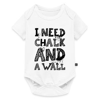 Chalk Boulder Klettern Wand lustige Sprüche Symbol - Baby Premium Kurzarmbody - Weiß - Vorne