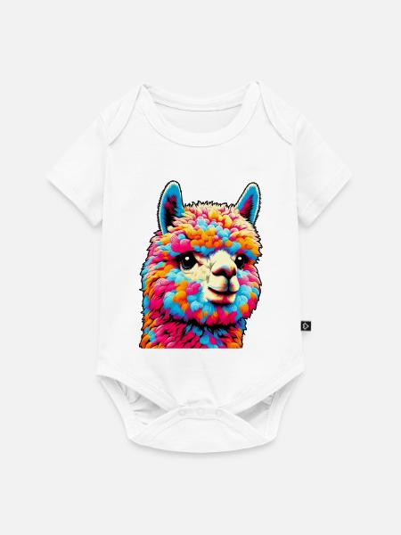Alpaka - Baby Premium Kurzarmbody - Weiß