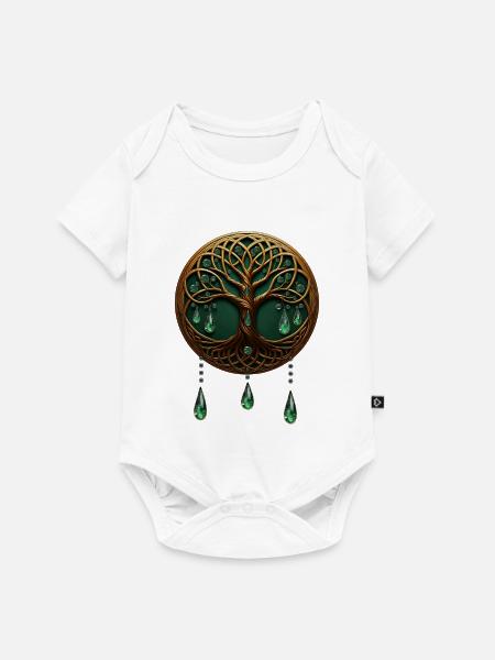 Stilisierter Baum des Lebens - Baby Premium Kurzarmbody - Weiß