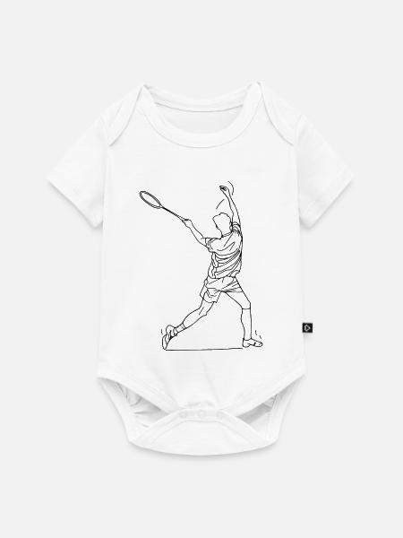 Badmintonspieler Zeichnung - Baby Premium Kurzarmbody - Weiß