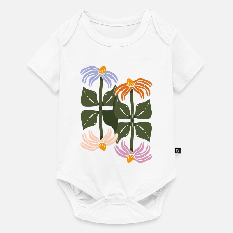 Illustration de quatre fleurs - Body à manches courtes Premium Bébé - blanc
