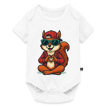 Squirrel Love Vibes - Baby Premium Kurzarmbody - Weiß - Vorne