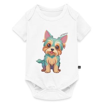Cute Dog with Big Eyes Yorkshire Terrier - Baby Premium short-sleeve bodysuit - white - Front