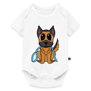 Niedlicher Hund mit Schleife - Deutscher Schäferhu - Baby Premium Kurzarmbody - Weiß - Vorne