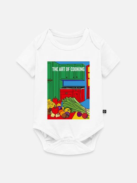 The Art Of Cooking Illustration - Baby Premium Kurzarmbody - Weiß