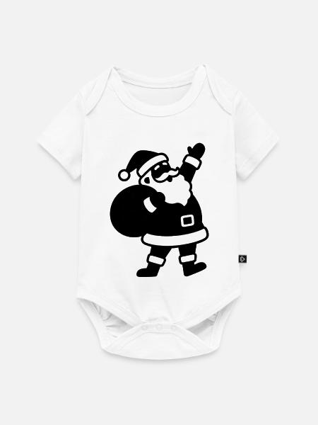 Weihnachtsmann Silhouette mit Sack - Baby Premium Kurzarmbody - Weiß