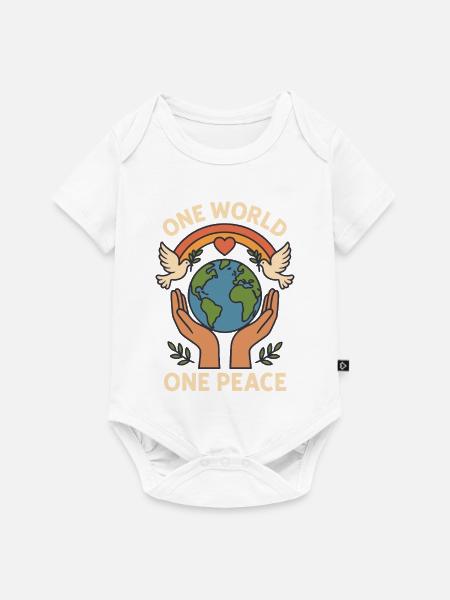 Eine Welt, Ein Frieden - Baby Premium Kurzarmbody - Weiß