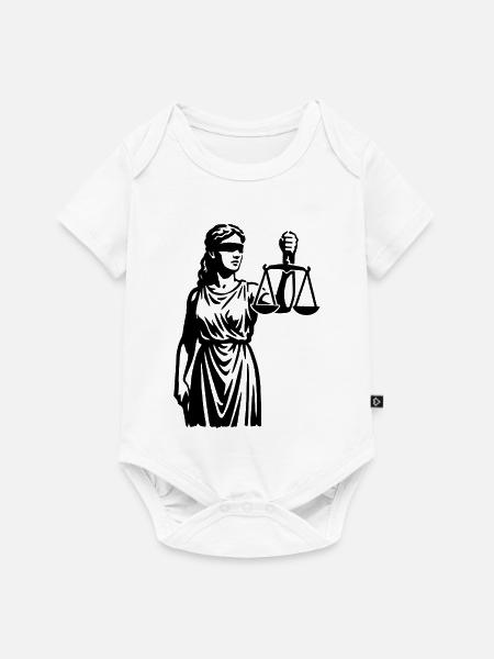 Justiz | Gerechtigkeit in Silhouette - Baby Premium Kurzarmbody - Weiß