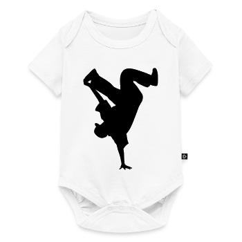 B-Boy Silhouette – Breakdance Power Move Équilibre sur les mains - Body à manches courtes Premium Bébé - blanc - Devant